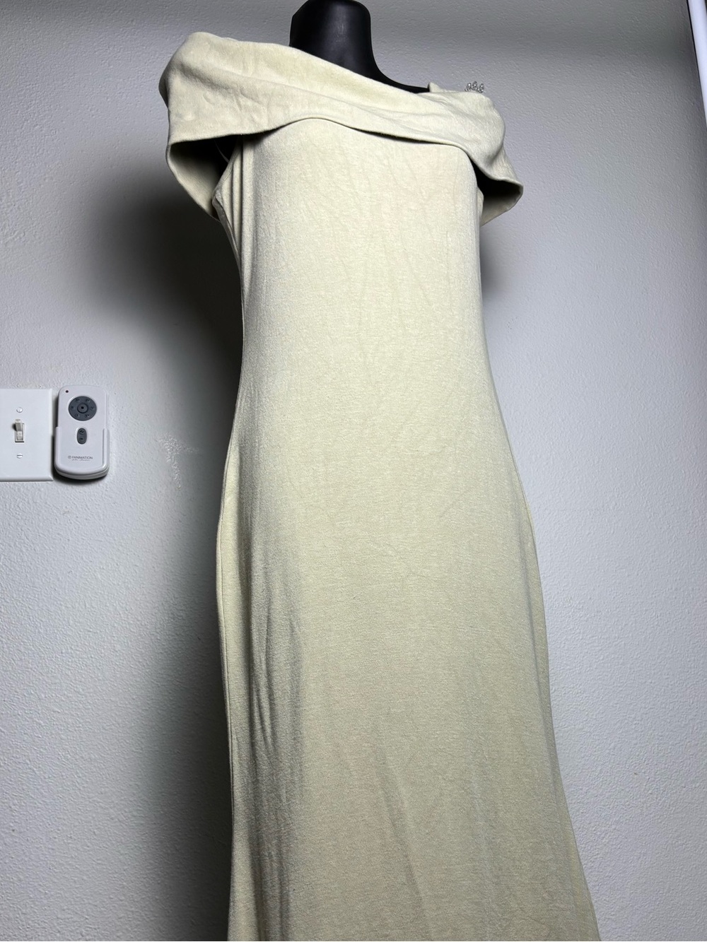 Off-Shoulder Maxi Dress in light sage | Worth Collective | Bump Friendly